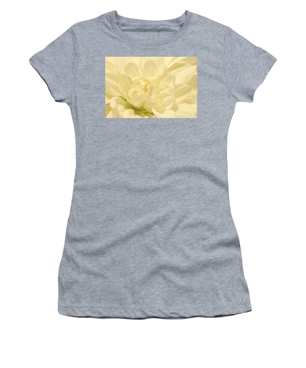 Macro Women's T-Shirt featuring the photograph White Dahlia Dreams by Carolyn Jacob
