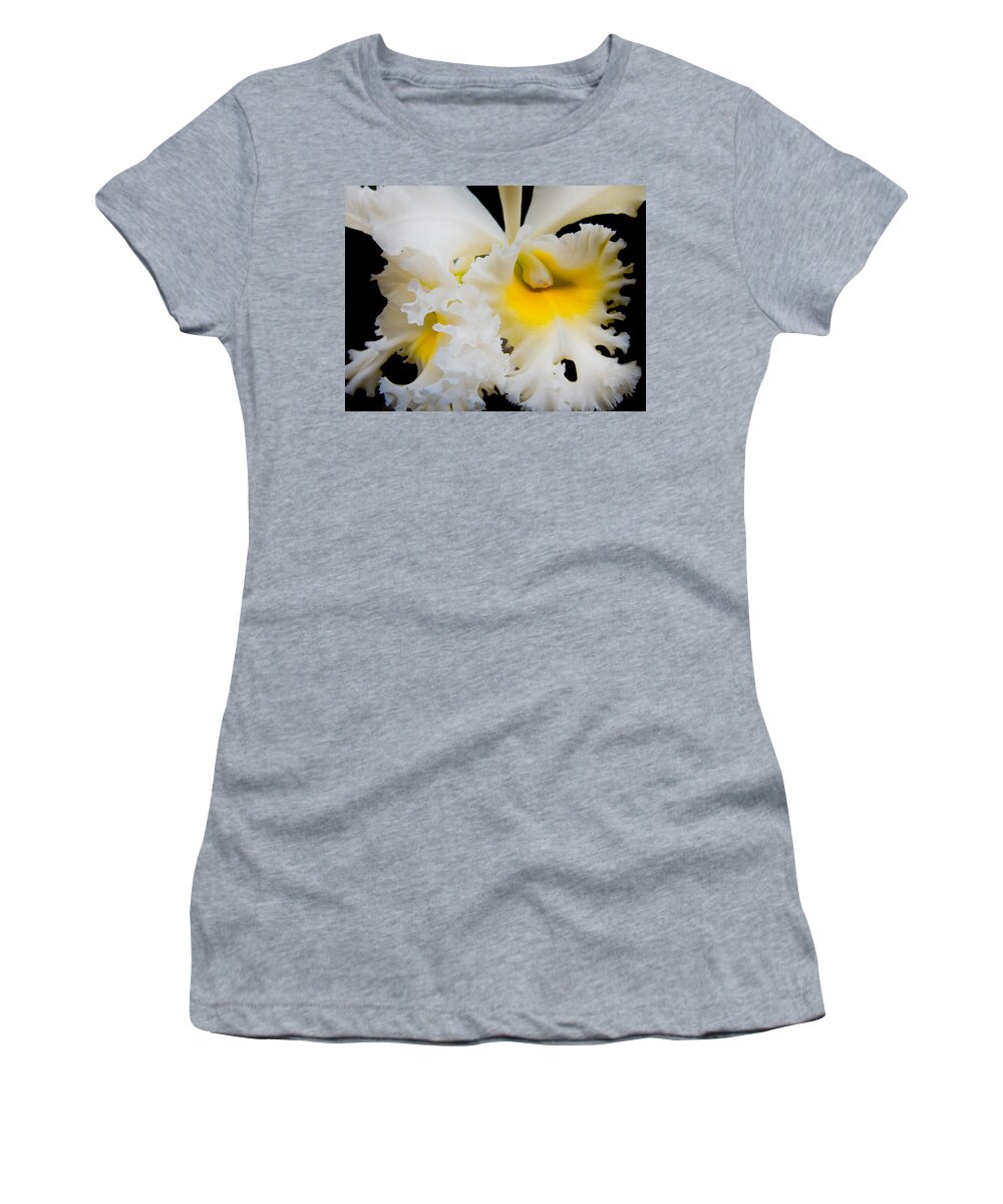 Orchid Women's T-Shirt featuring the photograph White Orchid 2 by Jenny Rainbow