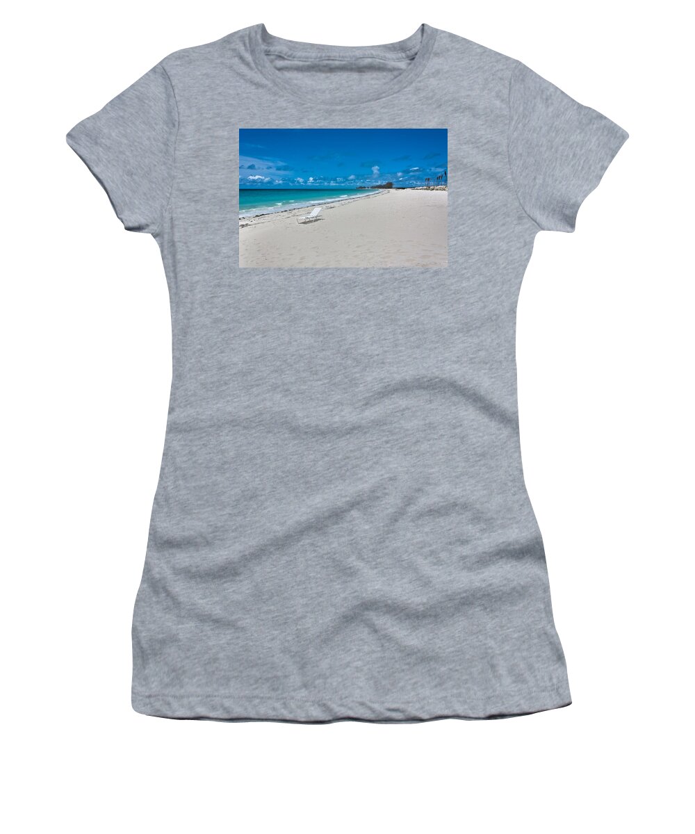 Bahamas Women's T-Shirt featuring the photograph White Turquoise and Blue by Ed Gleichman