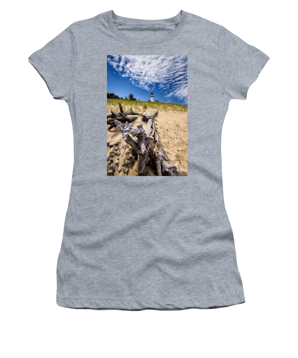 Michigan Women's T-Shirt featuring the photograph Whitefish Point l by Timothy Hacker