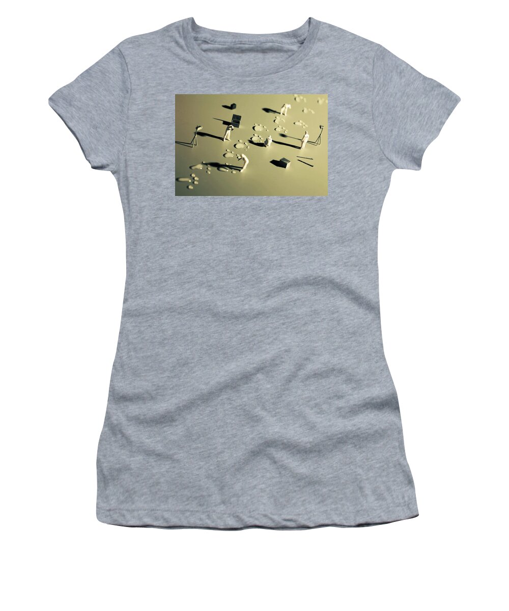 Police Women's T-Shirt featuring the photograph Whose Footprints Little People Big World by Paul Ge