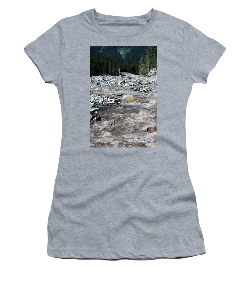 Nisqually River Women's T-Shirt featuring the photograph Wild River by Edward Hawkins II