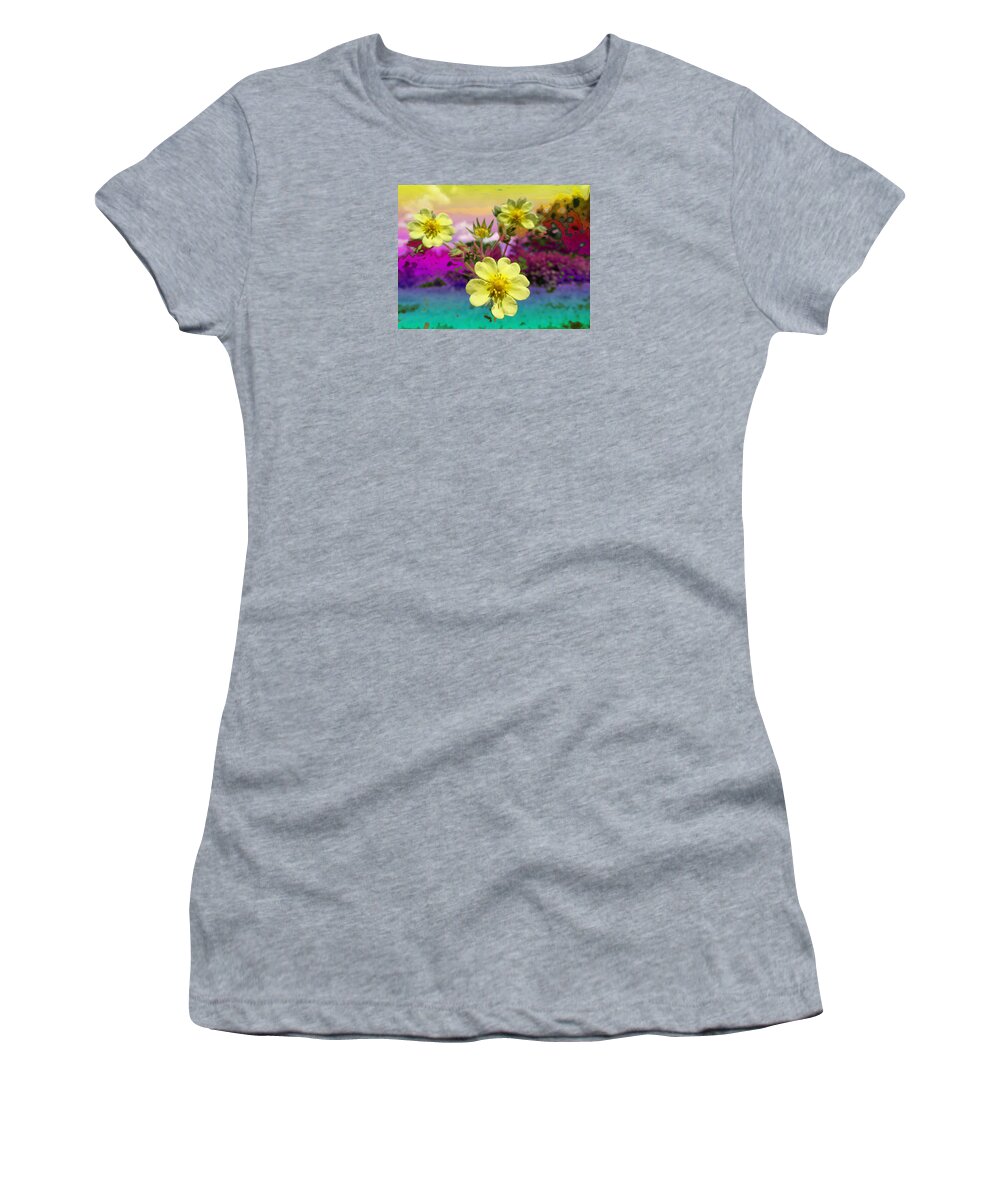 Wildflower Abstract Women's T-Shirt featuring the digital art Wildflower Abstract by Mike Breau