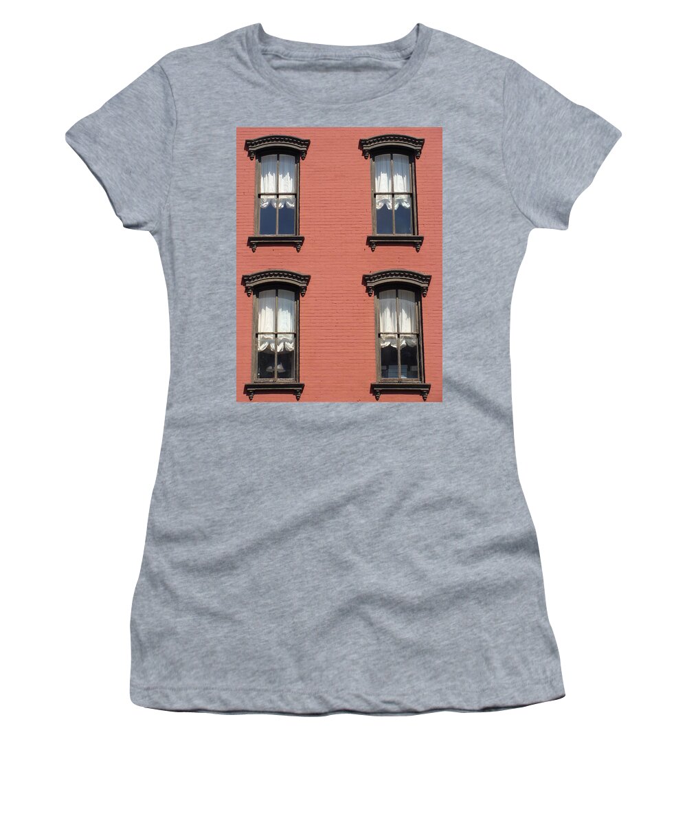 Windows Women's T-Shirt featuring the photograph Window's of Hudson NY by Ira Shander