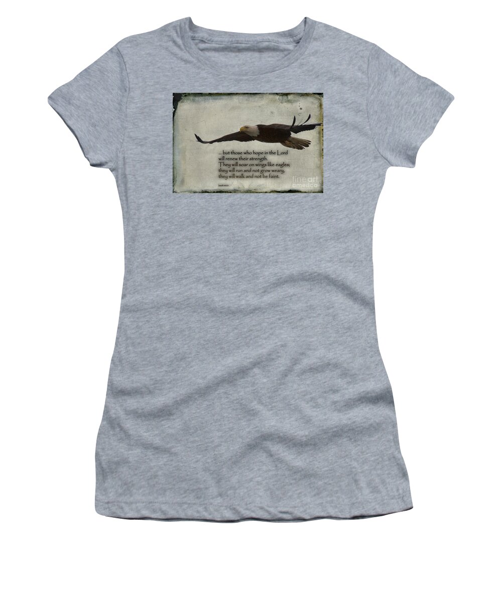 Bible Verse Women's T-Shirt featuring the photograph Wings Like Eagles by David Arment