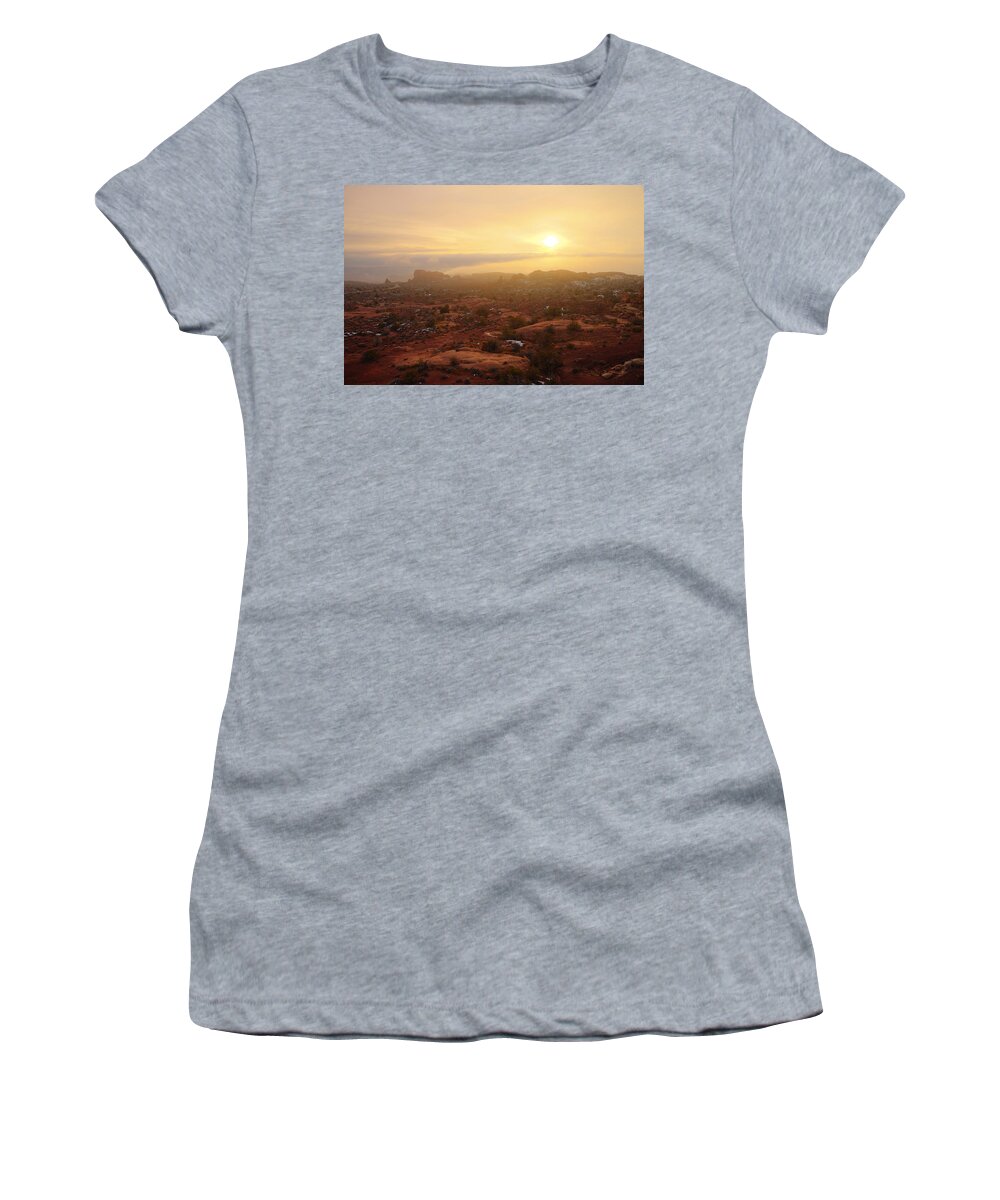 Utah Women's T-Shirt featuring the photograph Winter Desert Glow by Chad Dutson