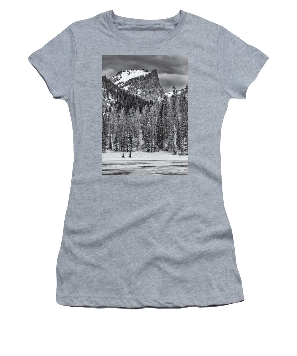 Snow Women's T-Shirt featuring the photograph Winter Hike by Darren White