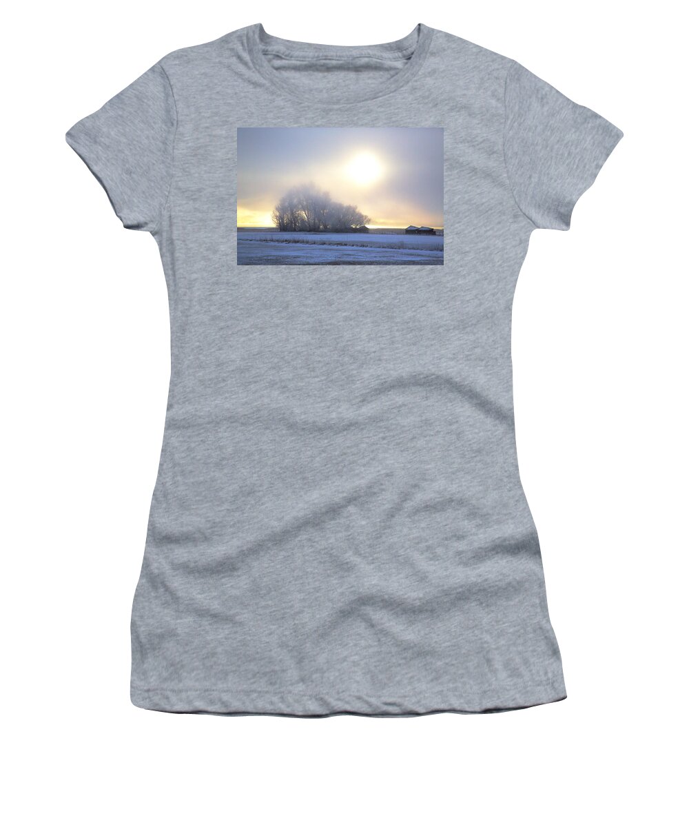 Bear Lake Women's T-Shirt featuring the photograph Winter Mist by David Andersen