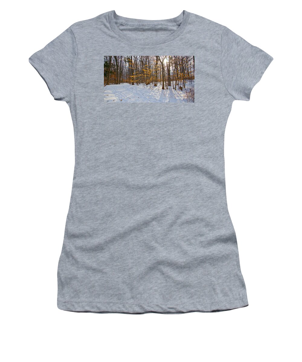 Winter Women's T-Shirt featuring the photograph Winter Walk by Laurel Best