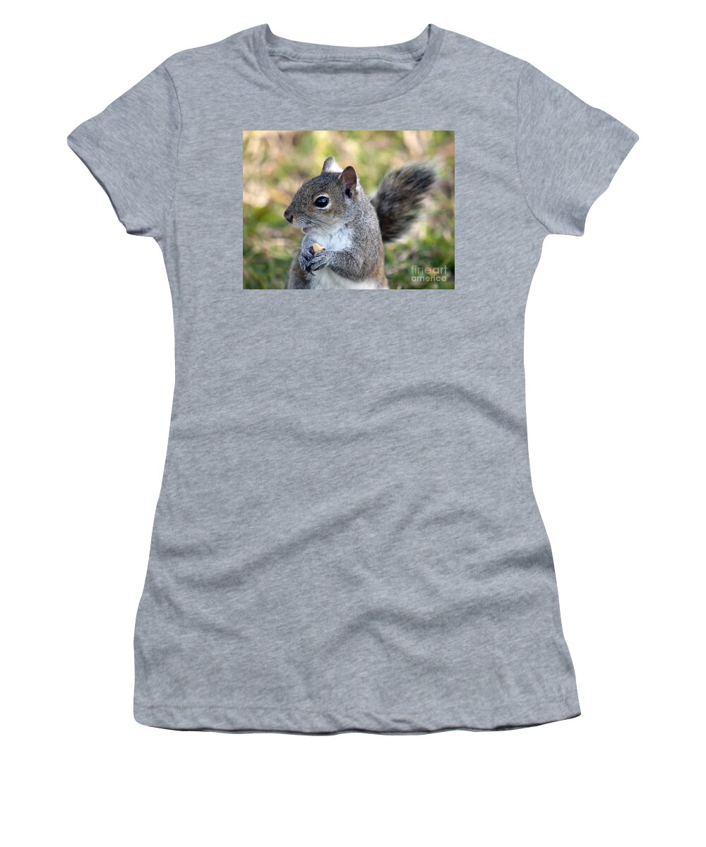 Sciurus Women's T-Shirt featuring the photograph Wise Old Squirrel  by Allan Hughes