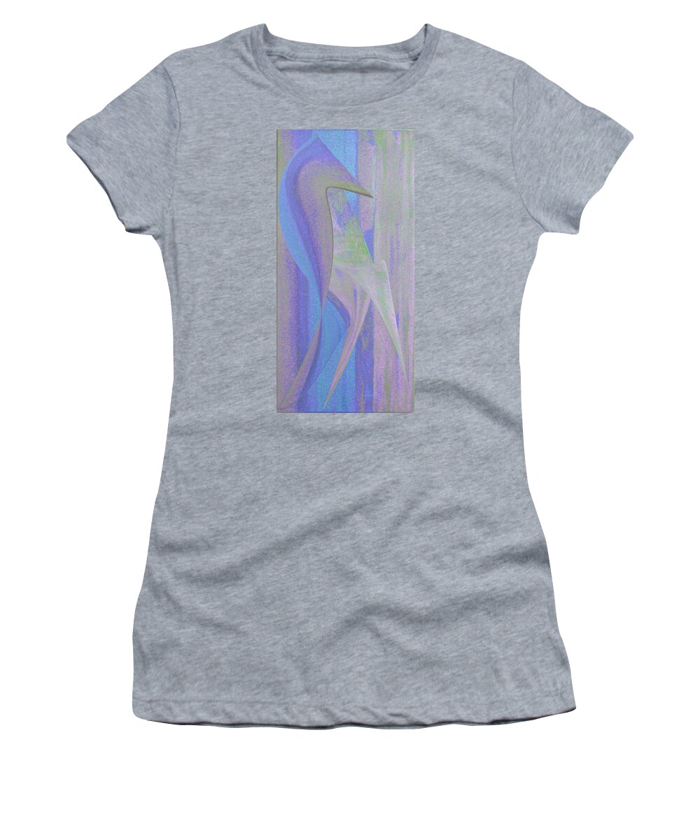 Abstract Women's T-Shirt featuring the digital art Woodpecker by Stephanie Grant