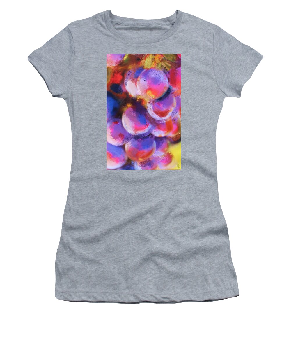 Grapes Women's T-Shirt featuring the painting Wrath of Grapes by Deborah Boyd