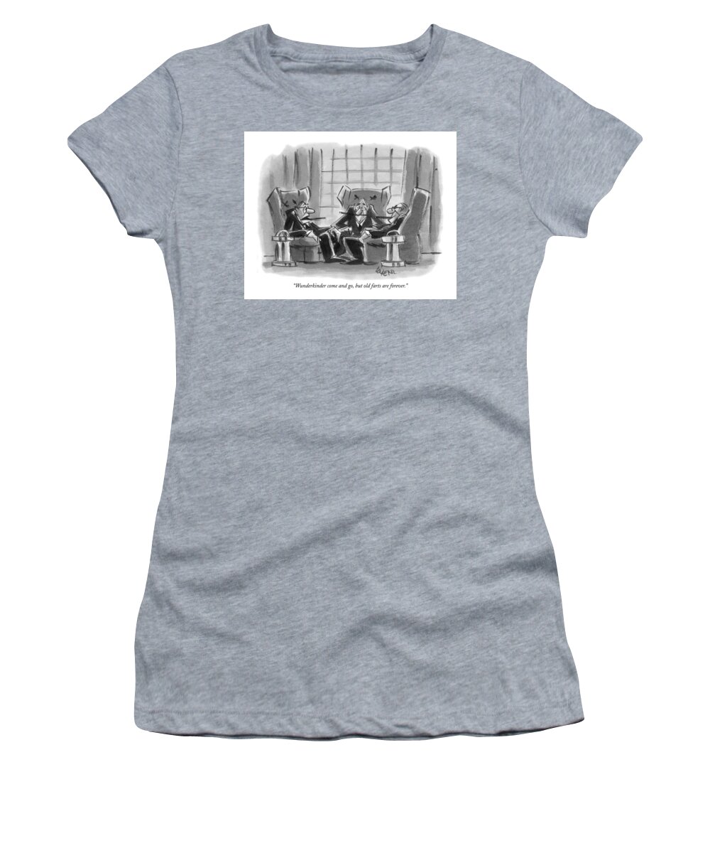 Old Farts Women's T-Shirt featuring the drawing Wunderkinder Come And Go by Lee Lorenz