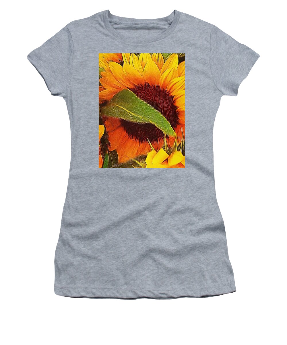 Ig_addiction Women's T-Shirt featuring the photograph Yellow sunflower by Andre Brands