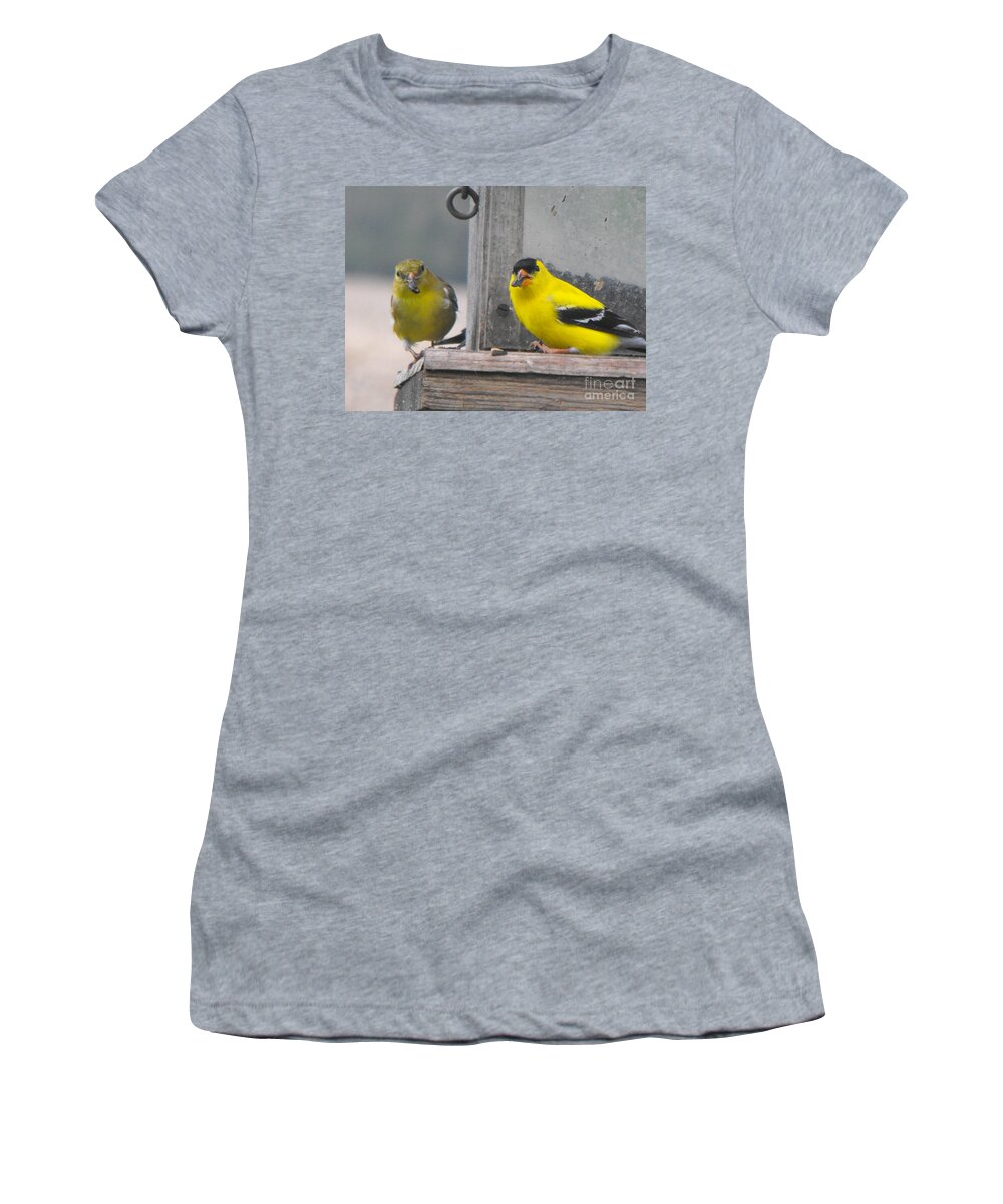 Canary Women's T-Shirt featuring the photograph Yellow Birds by Erick Schmidt