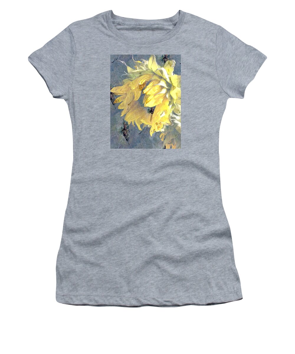 Yellow Women's T-Shirt featuring the photograph Yellow Fading Flower by Patricia Januszkiewicz