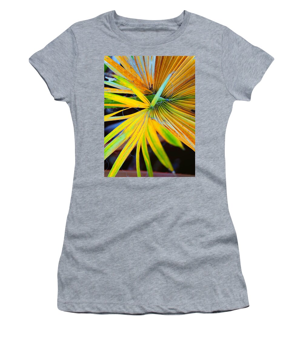 Leaf Women's T-Shirt featuring the photograph Yellow Palm 3 by Stephen Anderson
