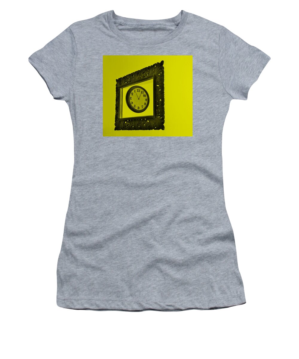 Clock Women's T-Shirt featuring the photograph Yellow Time Frame by Rob Hans