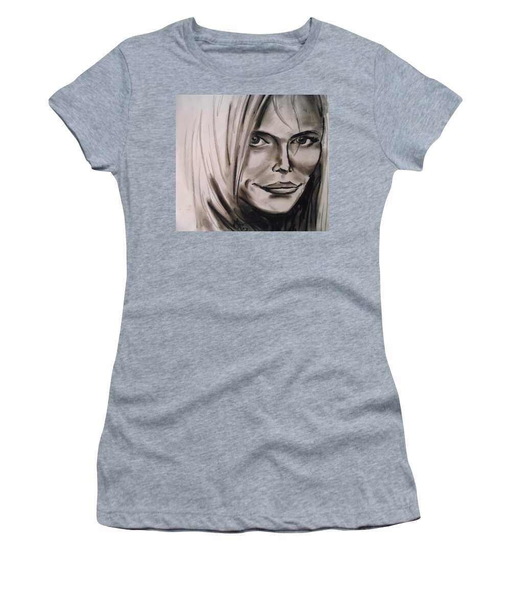 Girl Women's T-Shirt featuring the drawing Yes by Jason Reinhardt
