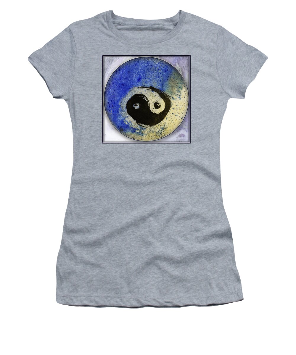 Yin Yang Women's T-Shirt featuring the mixed media Yin Yang painting by Peter V Quenter