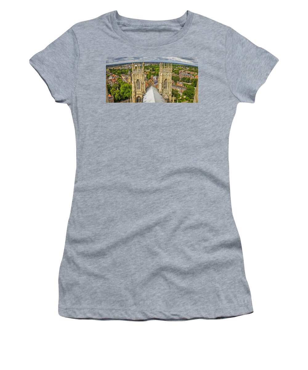 York Women's T-Shirt featuring the photograph York from York Minster Tower by Pablo Lopez