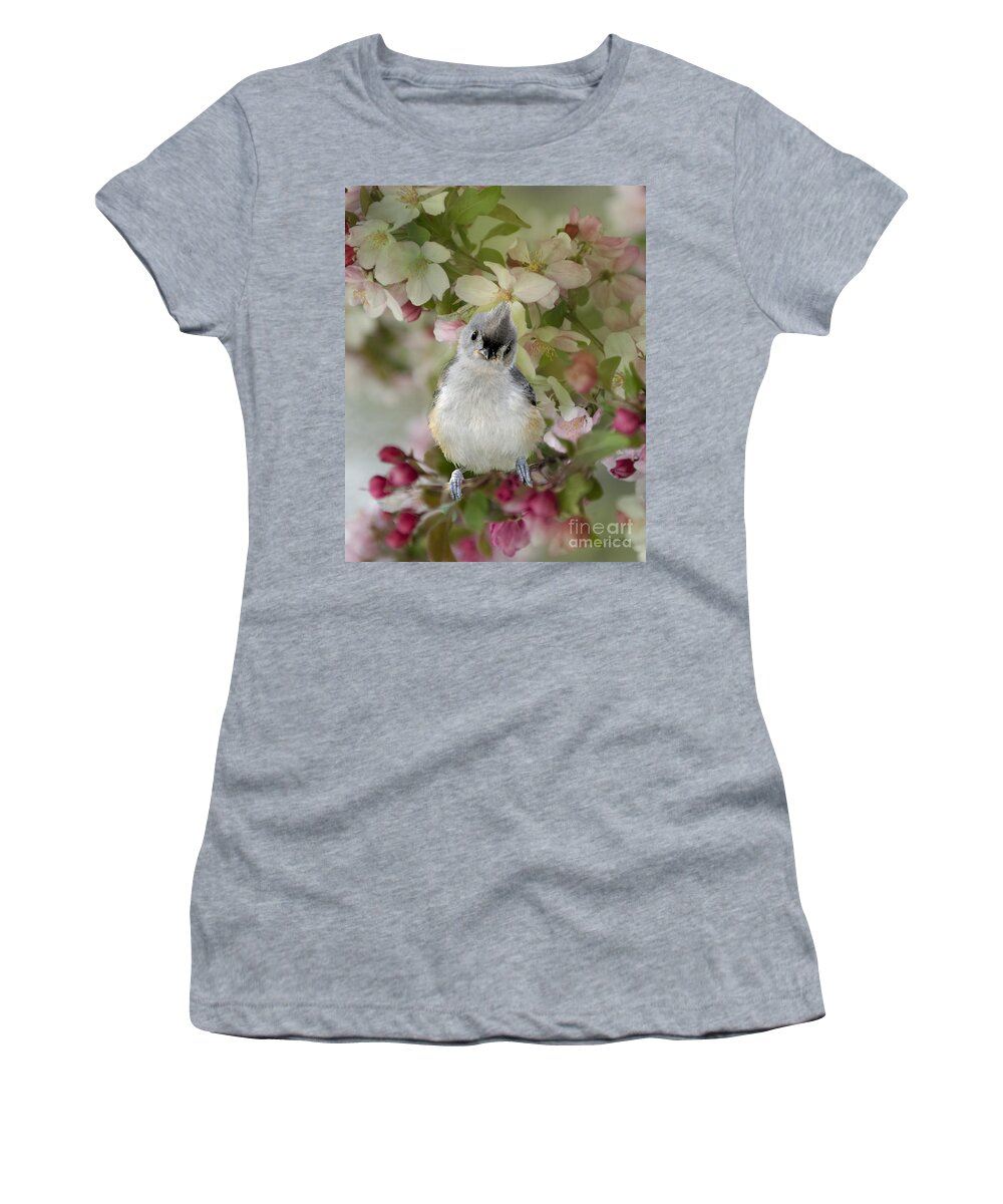 Tufted Titmouse Women's T-Shirt featuring the photograph You Gotta Love Me by Betty LaRue