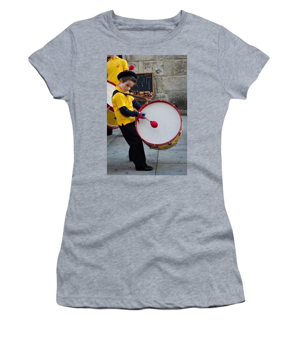 Viana Women's T-Shirt featuring the photograph Young Drummer by Pablo Lopez
