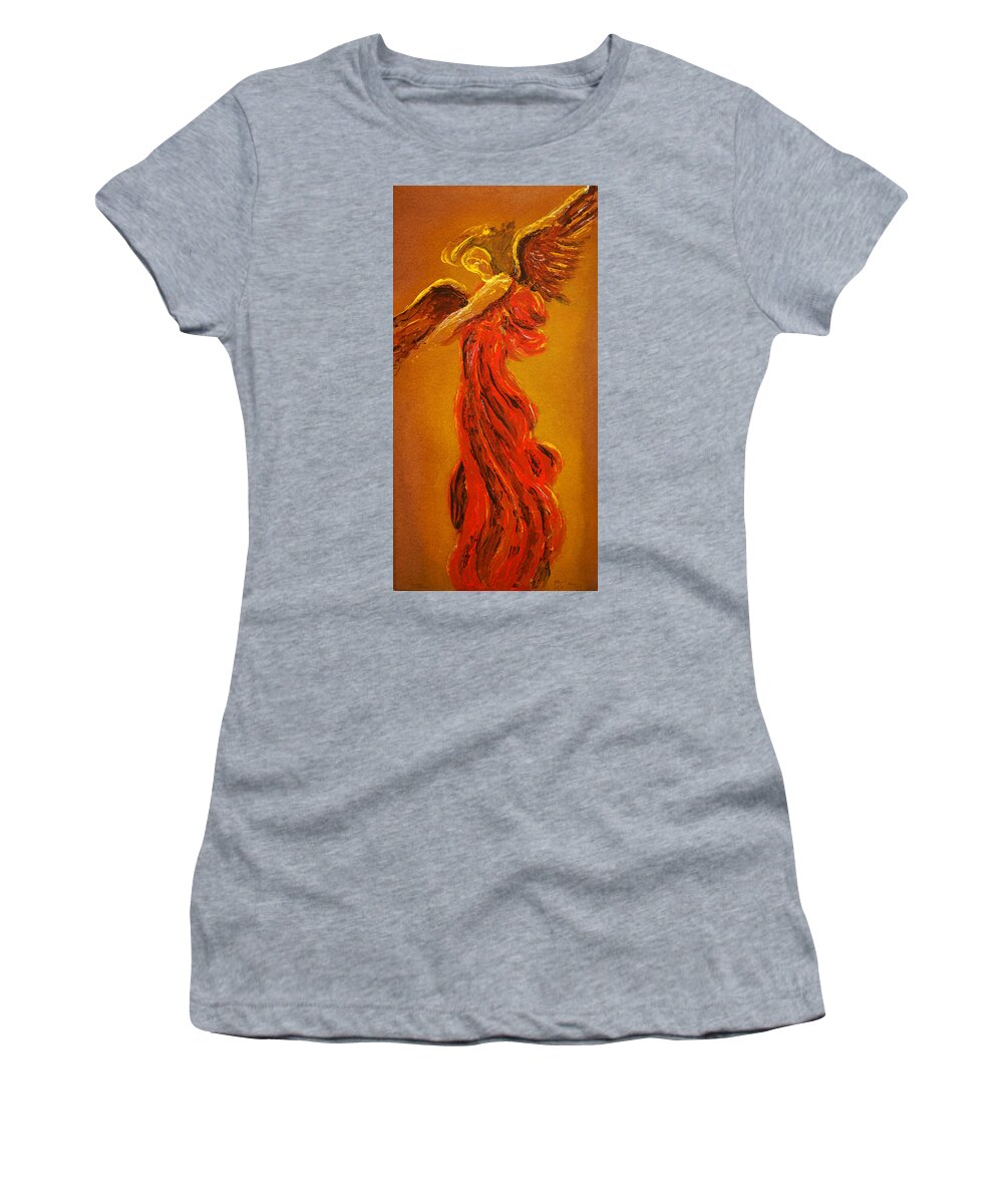 Giorgio Women's T-Shirt featuring the painting Your Angel is waiting by Giorgio Tuscani