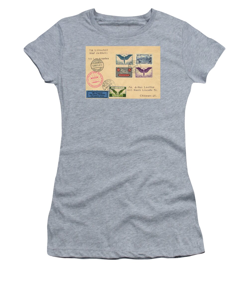 Zeppelin Women's T-Shirt featuring the photograph Zeppelin Letter 6 by Andrew Fare