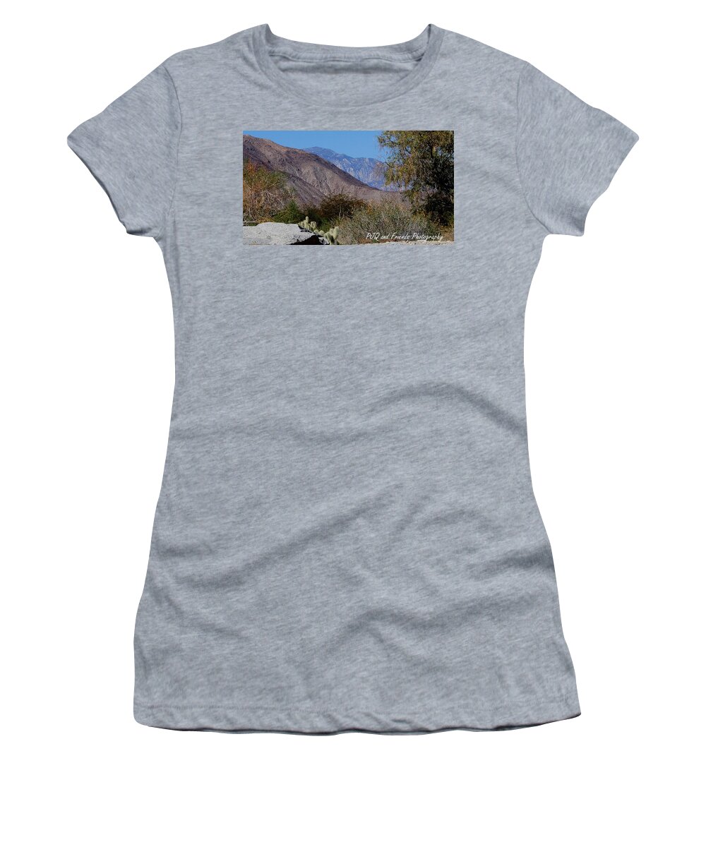  Women's T-Shirt featuring the photograph 'Cactus in Desert Rock' #1 by PJQandFriends Photography
