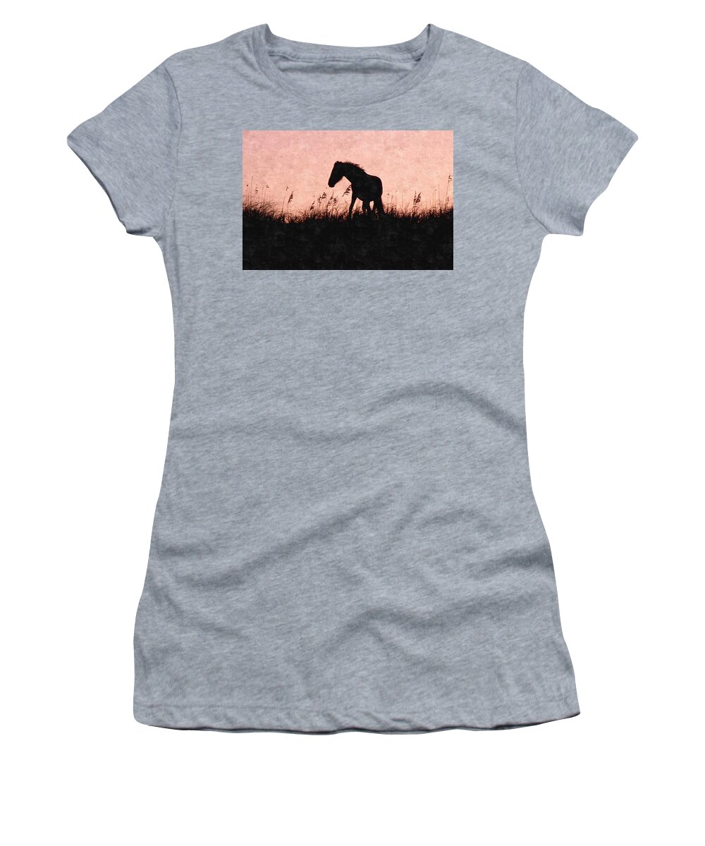 Mustang Women's T-Shirt featuring the photograph Captured Forever #1 by Kim Galluzzo