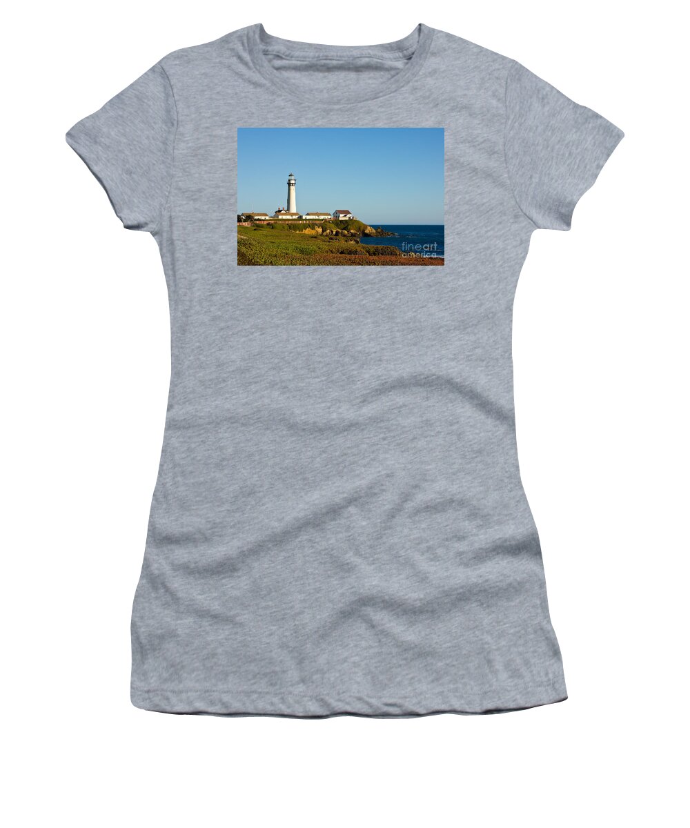 Pigeon Point Women's T-Shirt featuring the photograph Pigeon Point Lighthouse #1 by Paul Topp