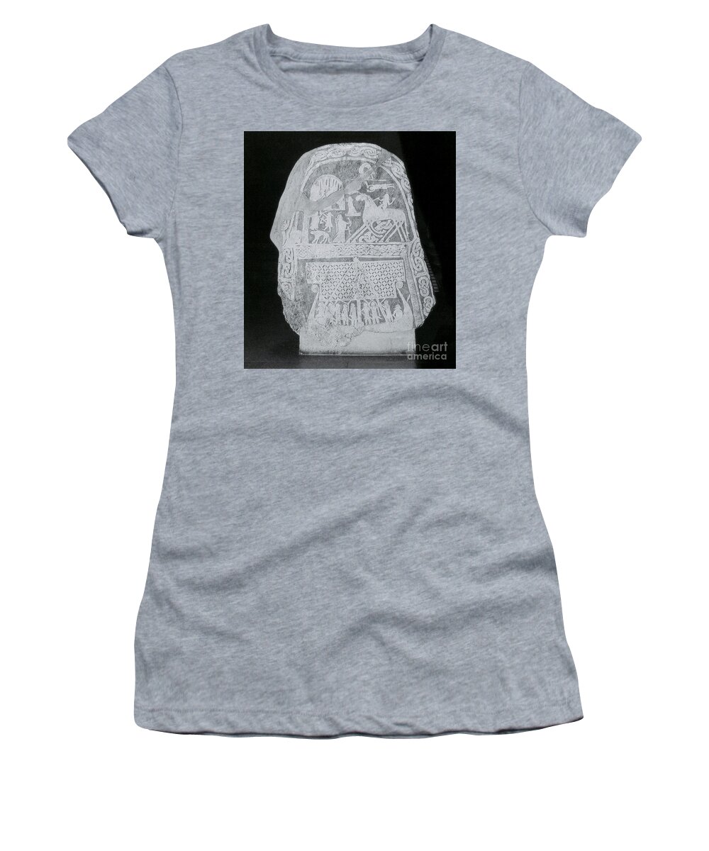 Norse Women's T-Shirt featuring the photograph Stele Depicting Norse Mythology #1 by Photo Researchers
