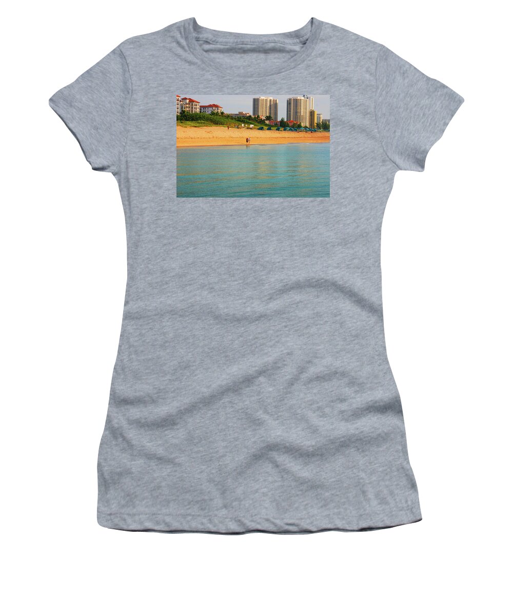  Shore Women's T-Shirt featuring the photograph 15-Morning Stroll by Joseph Keane