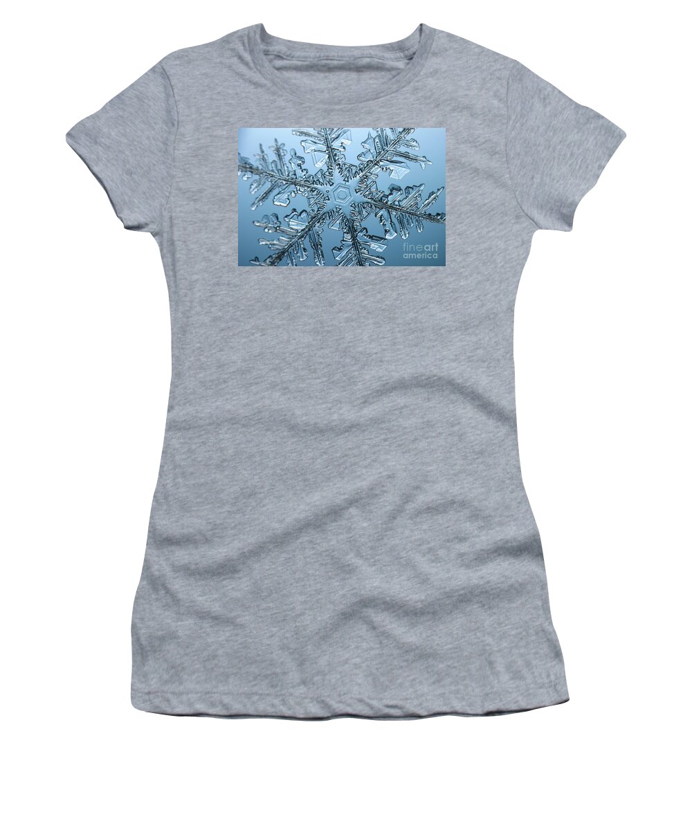 Snowflake Women's T-Shirt featuring the photograph Snowflake #151 by Ted Kinsman