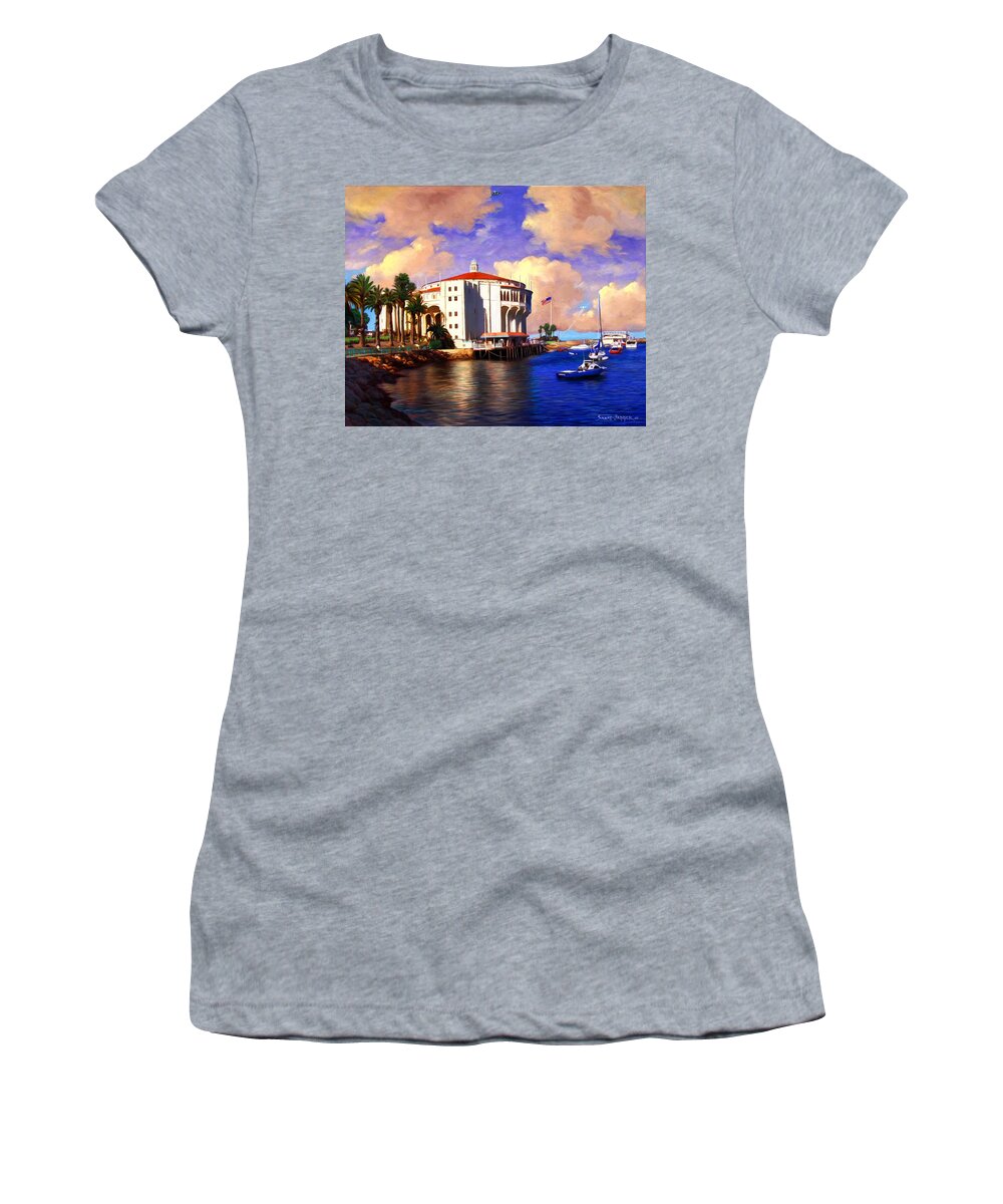 Catalina Women's T-Shirt featuring the painting Catalina USO's by Snake Jagger