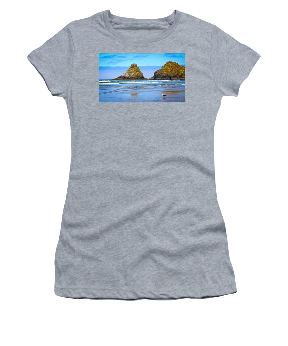 Beach Women's T-Shirt featuring the photograph Ocean View #3 by Steve McKinzie