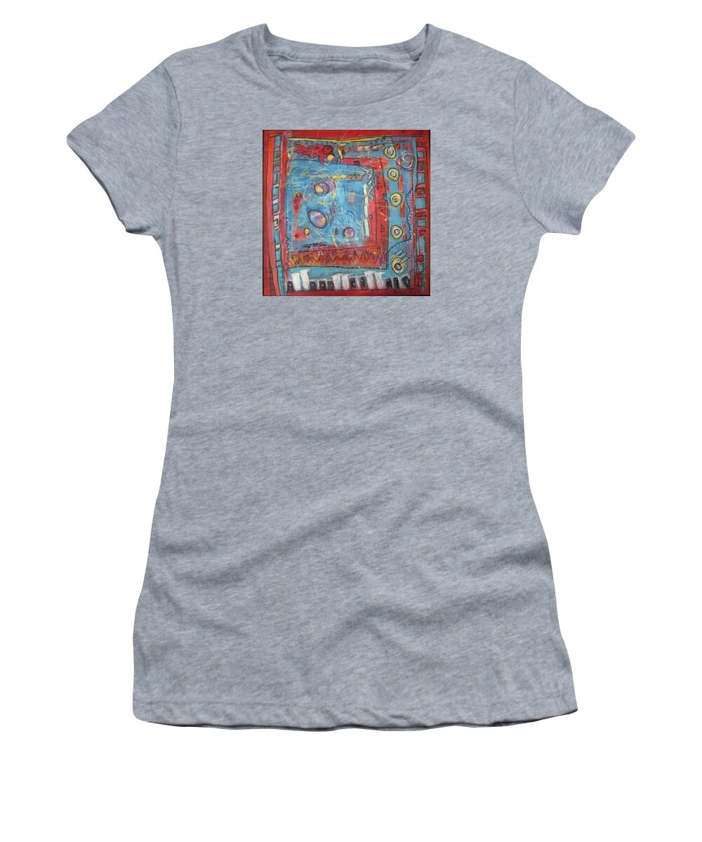Abstract Women's T-Shirt featuring the painting Pour Jean-Michel by Francine Ethier