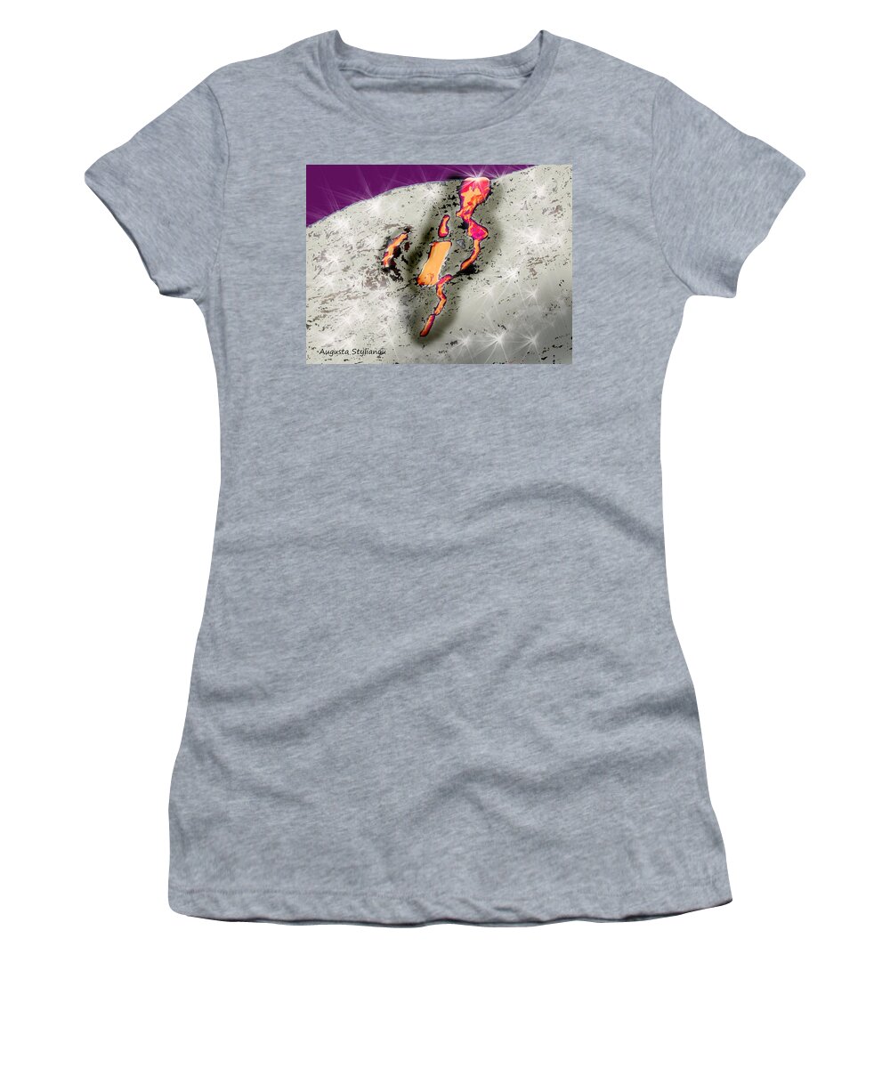Augusta Stylianou Women's T-Shirt featuring the digital art Space Landscape #22 by Augusta Stylianou