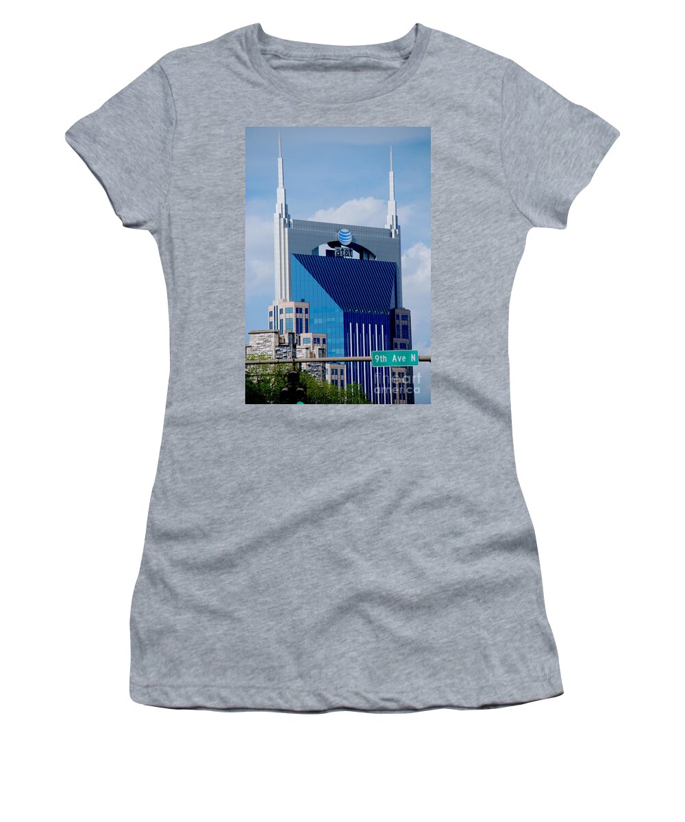 Nashville Women's T-Shirt featuring the photograph 9th Avenue ATT Building Nashville by Susanne Van Hulst