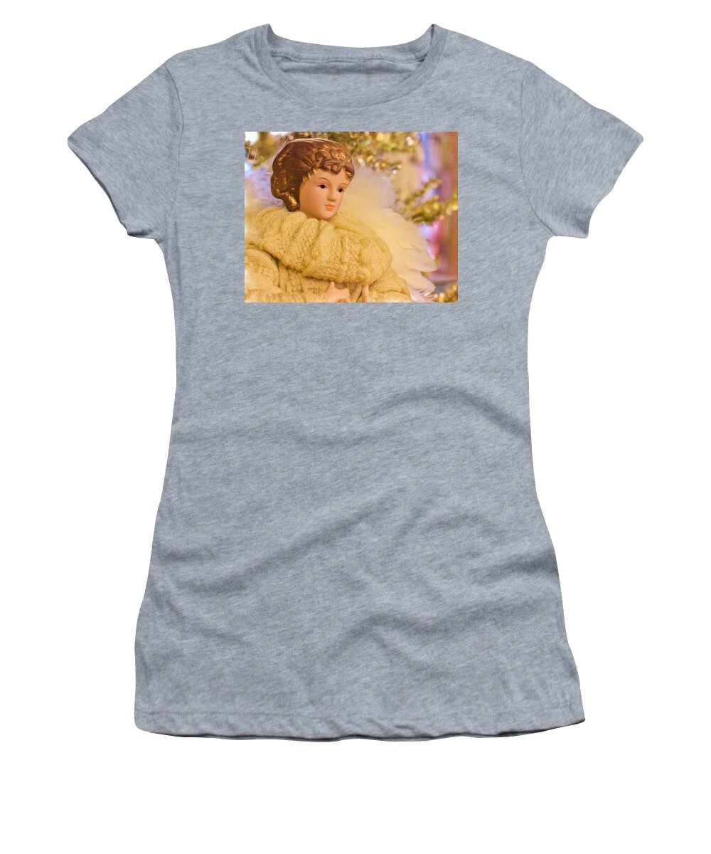 Christmas Women's T-Shirt featuring the photograph A Christmas Angel by Heidi Smith