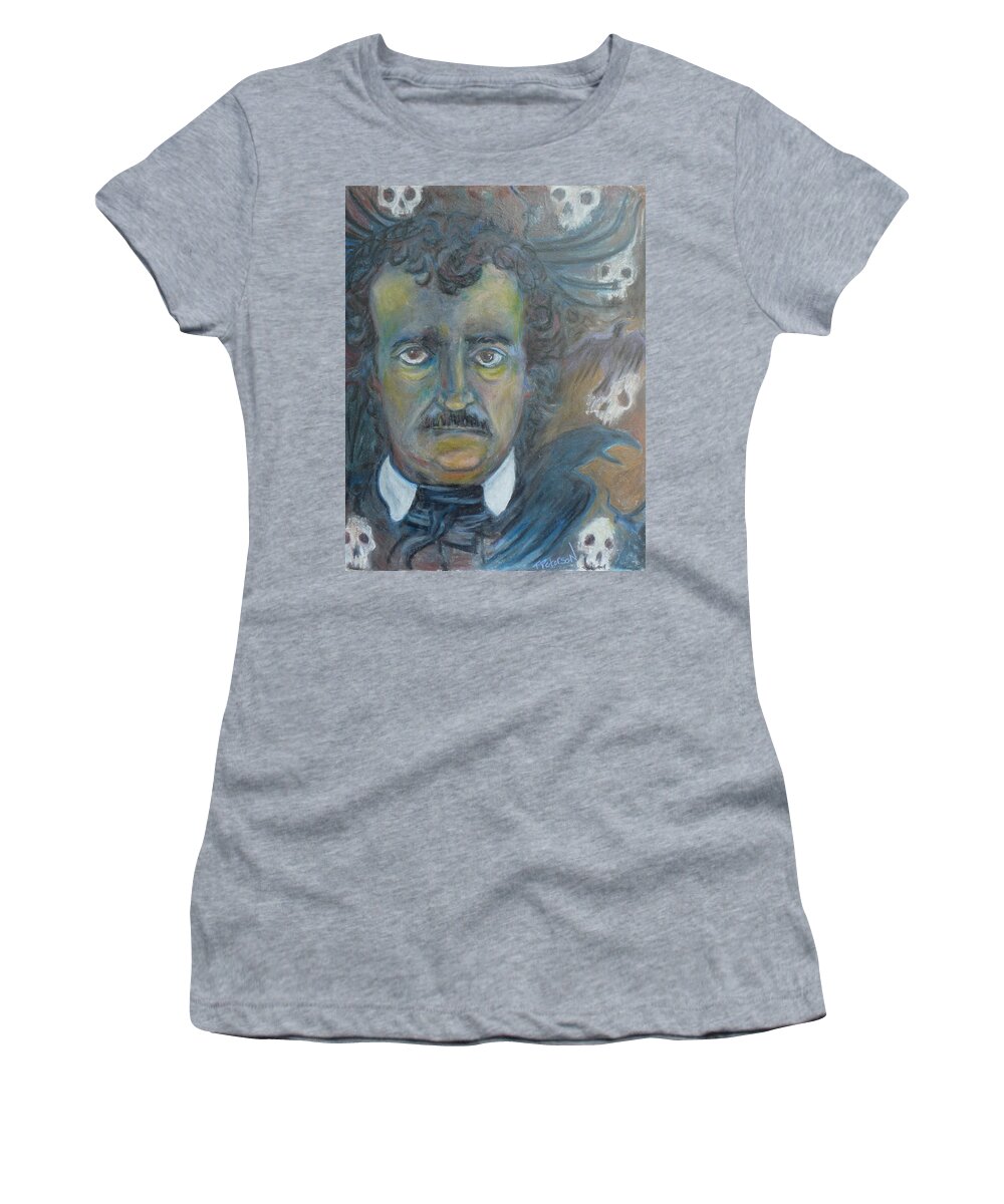 Crayon Women's T-Shirt featuring the painting A E Poe out of shadows by Todd Peterson