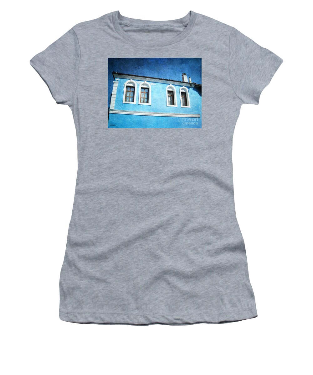 Blue Women's T-Shirt featuring the photograph A Story in Blue by Eena Bo