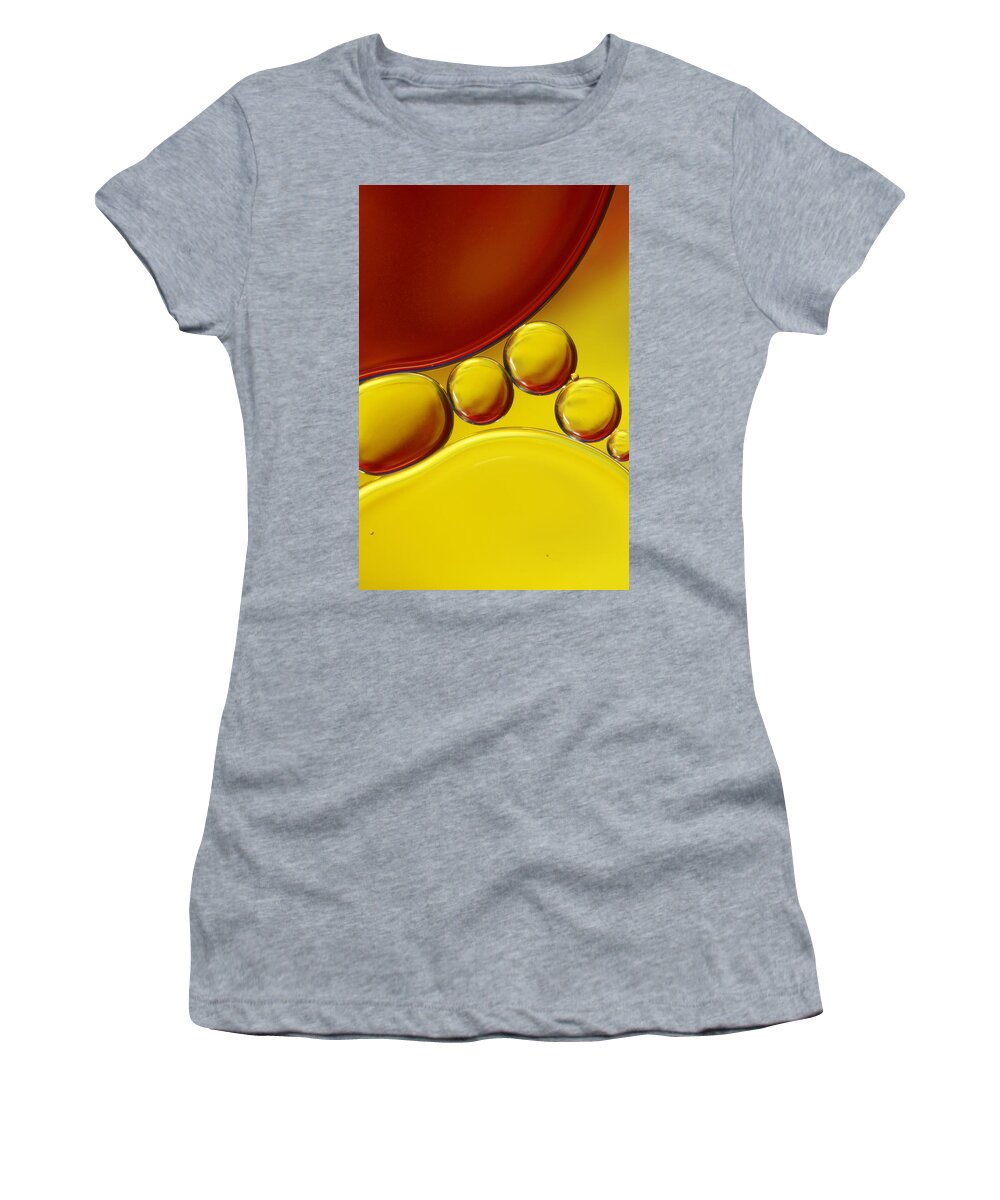 Oil Women's T-Shirt featuring the photograph Abstract Oil Drops II by Sharon Johnstone