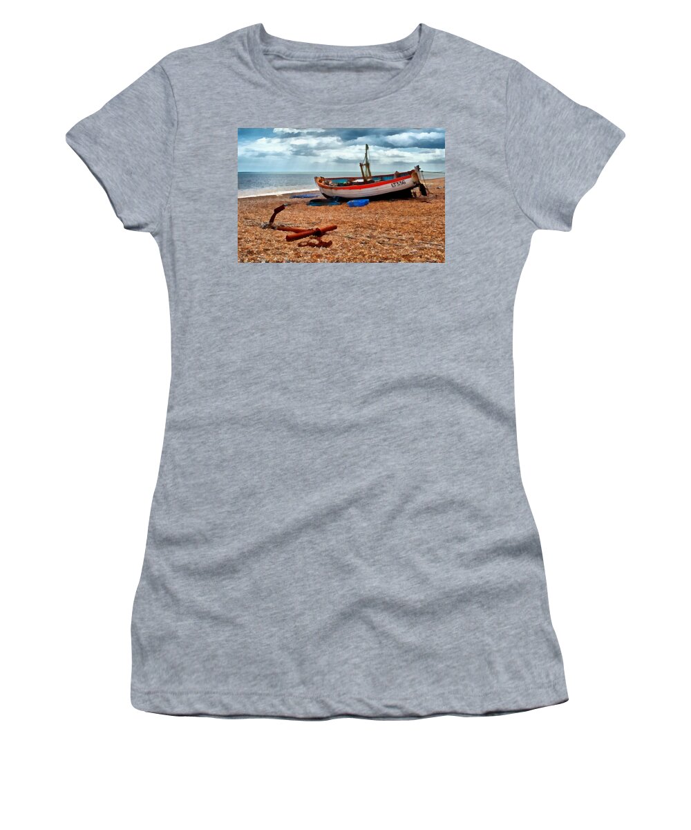 Boat Women's T-Shirt featuring the digital art Aldeburgh Fishing Boat by Bel Menpes