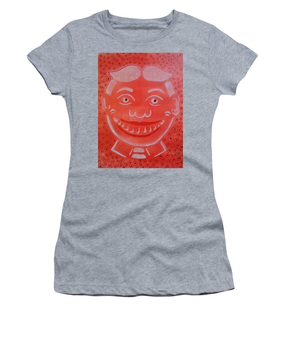 Tillie Of Asbury Park Women's T-Shirt featuring the painting All Eyes on Tillie by Patricia Arroyo