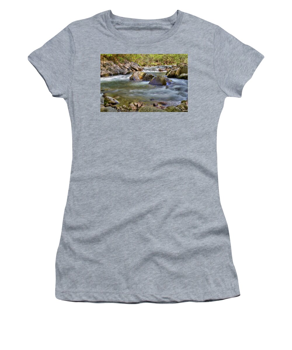 Smoky Mountains Women's T-Shirt featuring the photograph Almost in the Flow by Sue Karski
