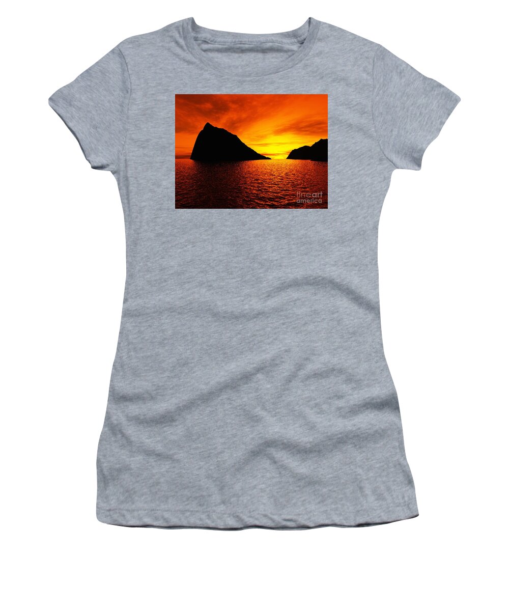 Sunset Women's T-Shirt featuring the digital art ...and So Ends The Day. by Greg Jones