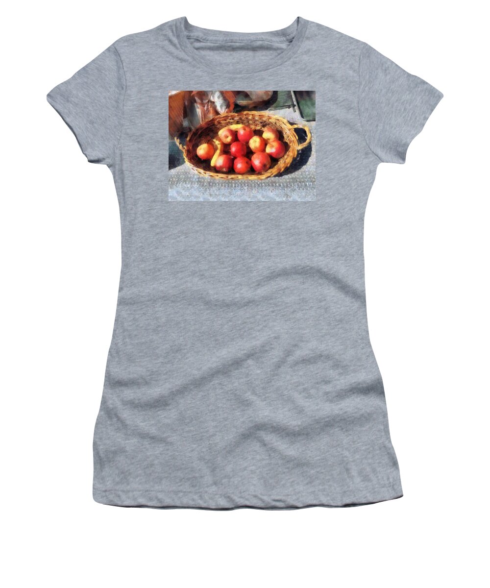 Apple Women's T-Shirt featuring the photograph Apples and Bananas in Basket by Susan Savad