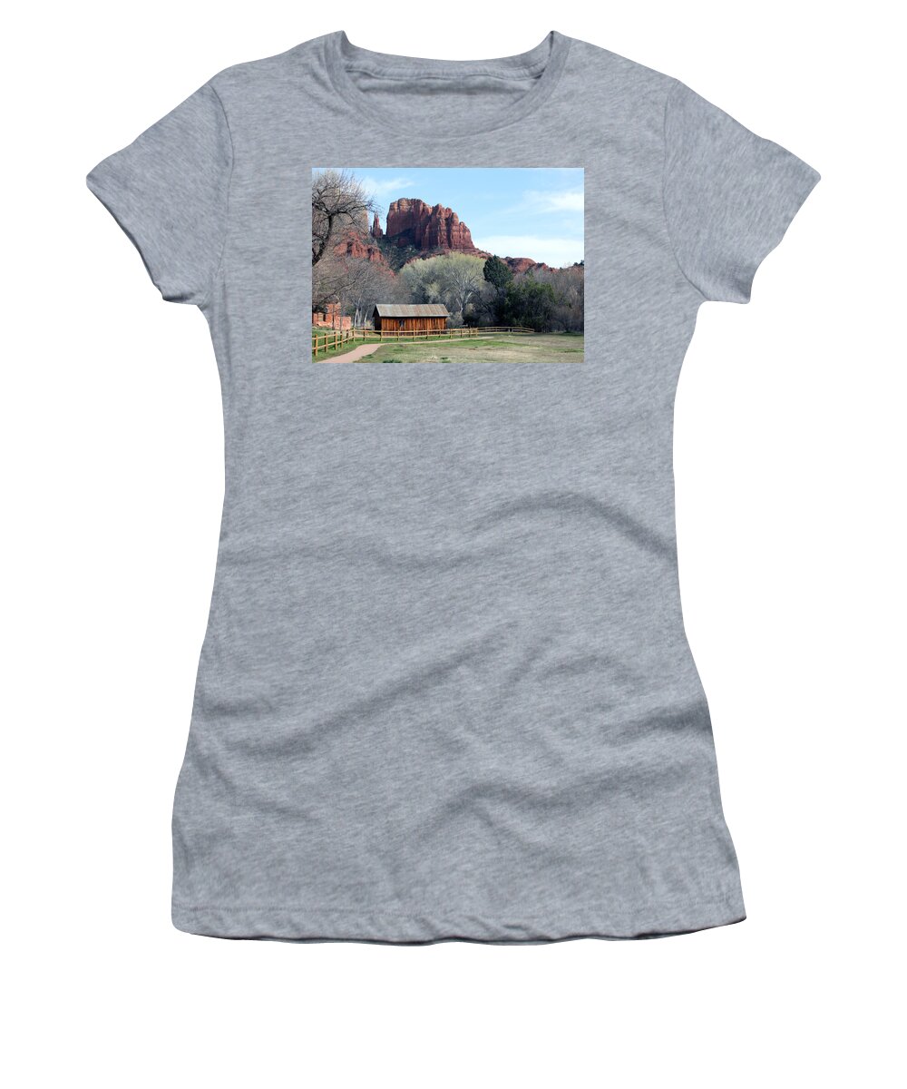 Arizona Women's T-Shirt featuring the photograph At The Base by Debbie Hart